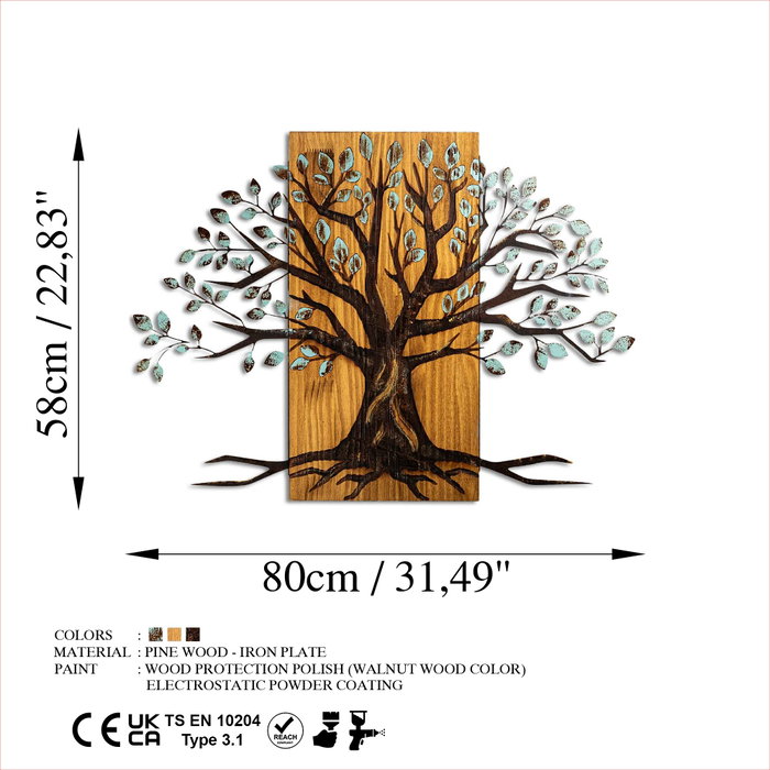 Wallity Willow - 382-A Accesorio de Pared Decorativa de Madera y Metal Wallity Willow - 382-A Accesorio de Pared Decorativa de Madera y Metal